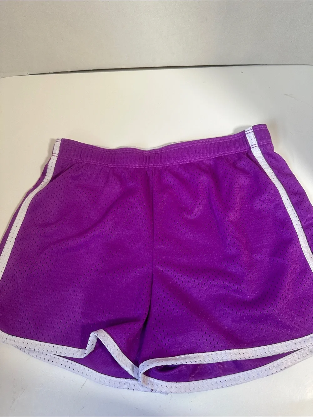2 piece bundle justice mesh athletic shorts size 12 pink purple